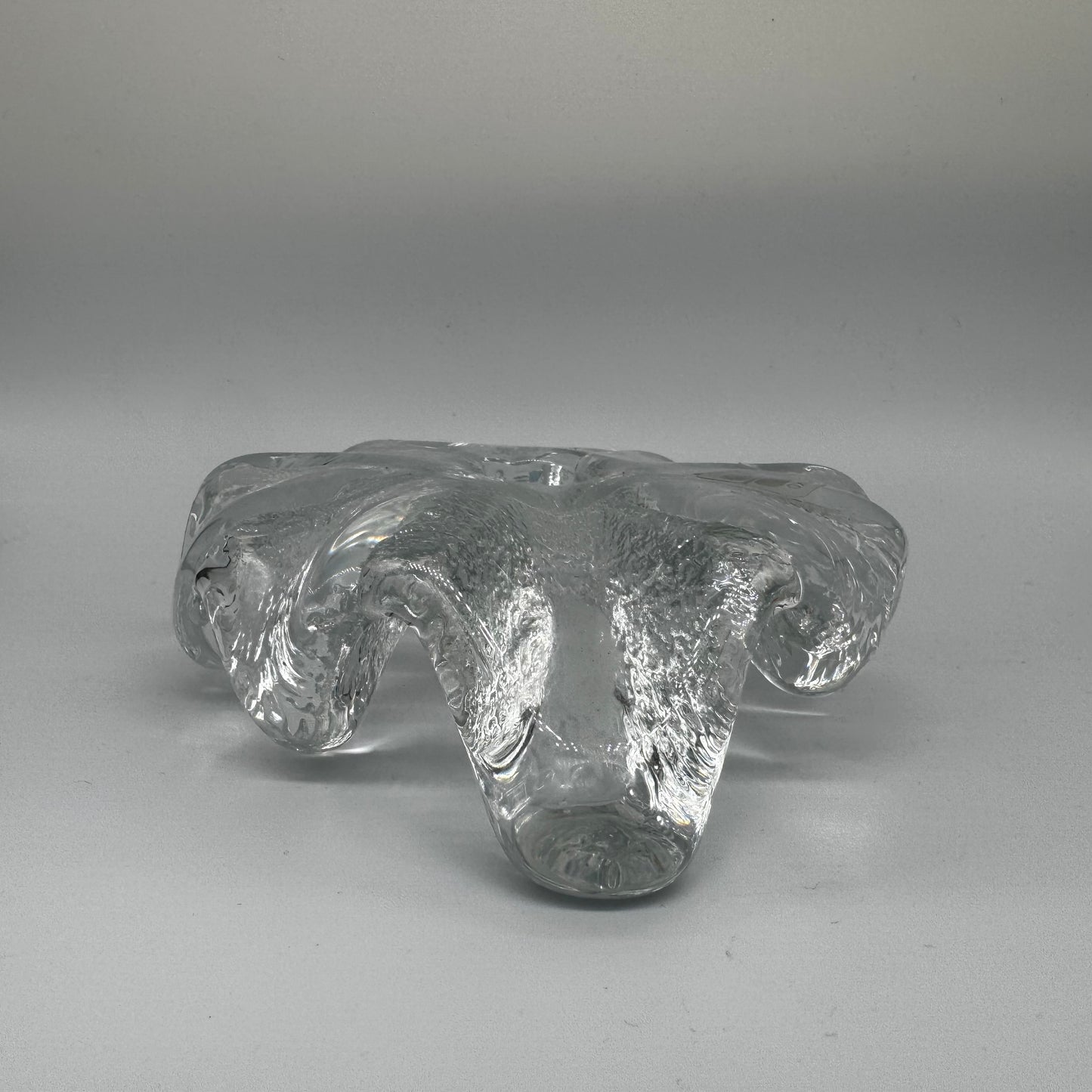 Blenko Glass Ice Floe Tri-Footed Candle Holder