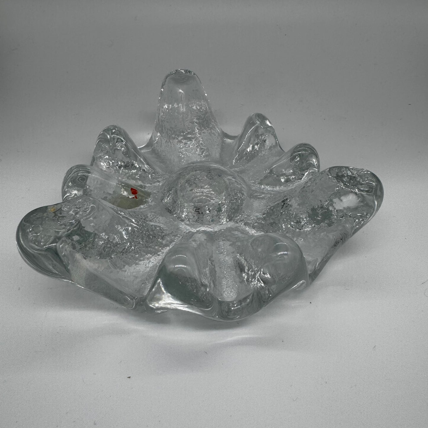 Blenko Glass Ice Floe Tri-Footed Candle Holder