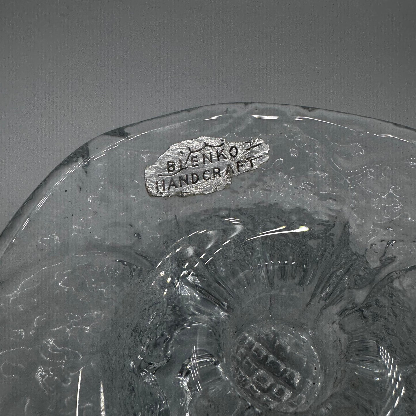 Blenko Glass Sunflower Pattern Candle Holder
