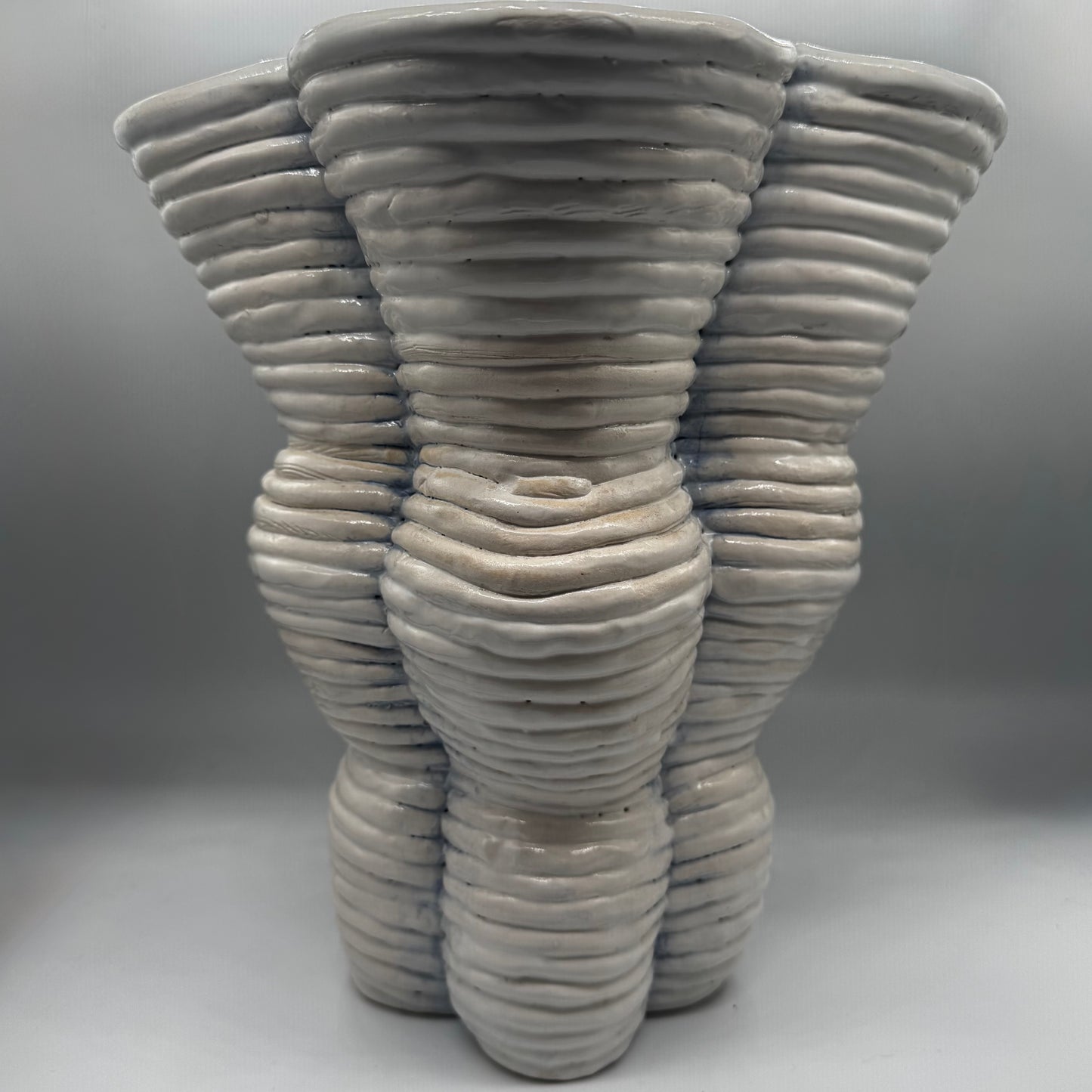 White Coil Vase