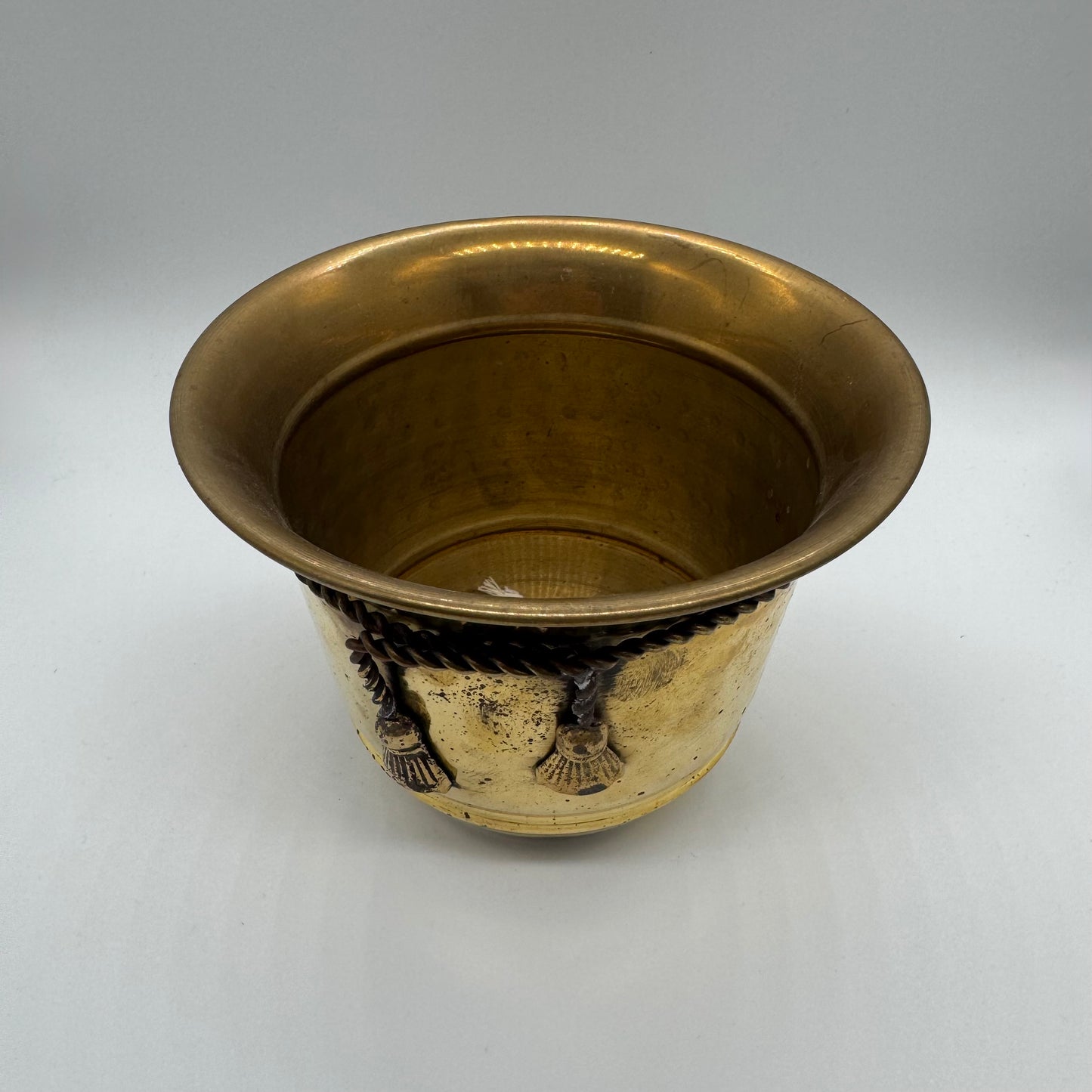 Trompe L’oeil Rope Brass Planter
