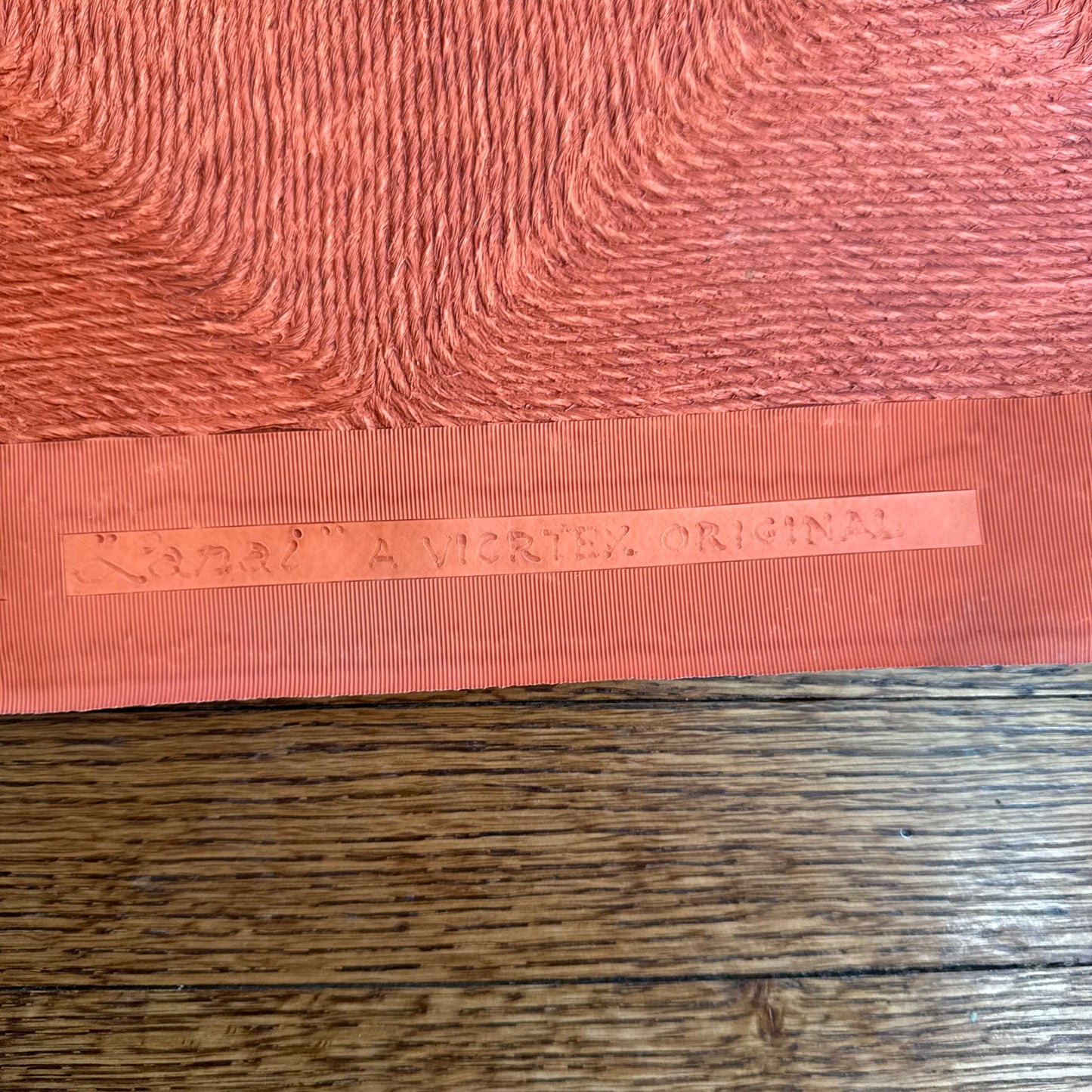 Vintage 1959 Vicrtex Deep Salmon Wallpaper Full Roll of "Lanai"