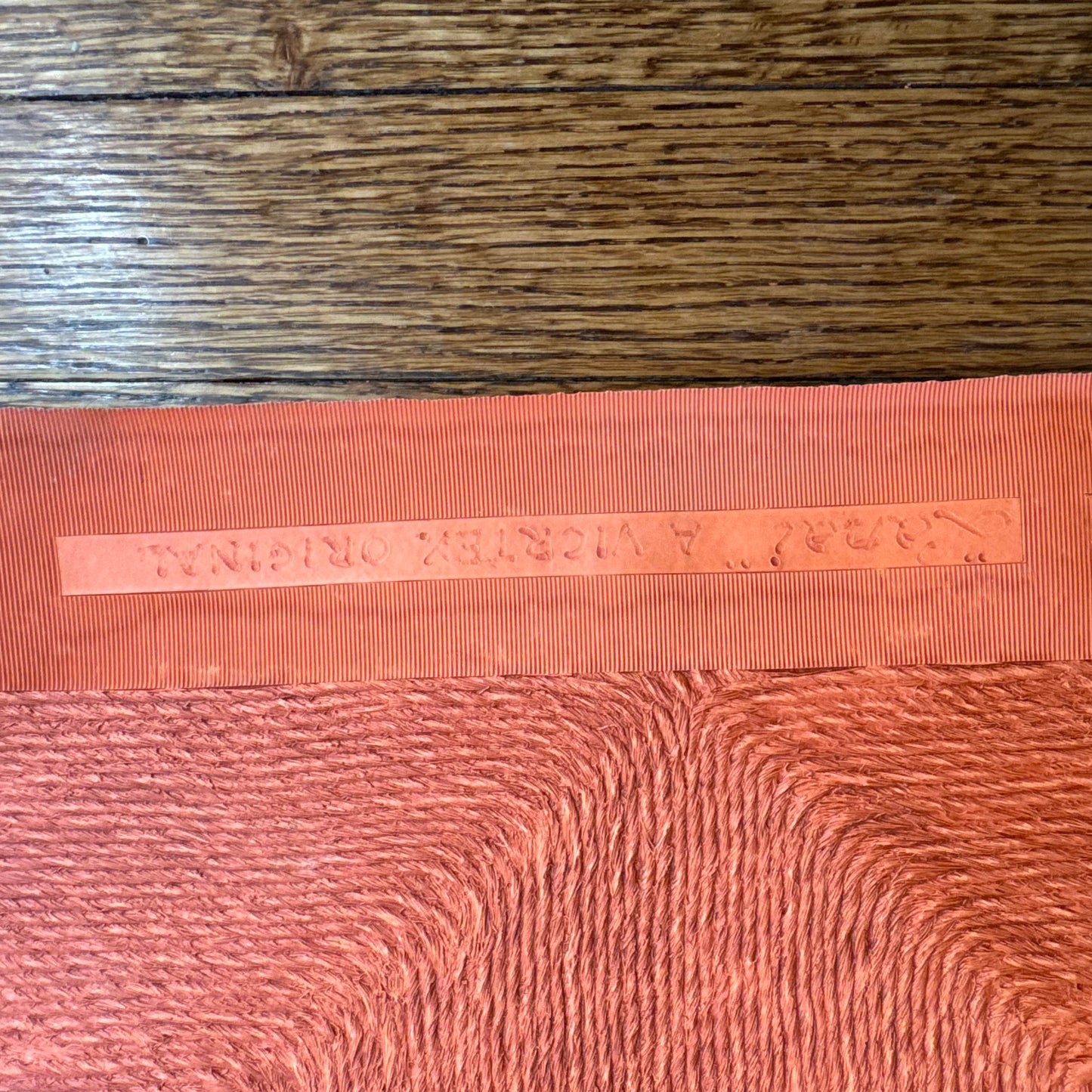 Vintage 1959 Vicrtex Deep Salmon Wallpaper Full Roll of "Lanai"
