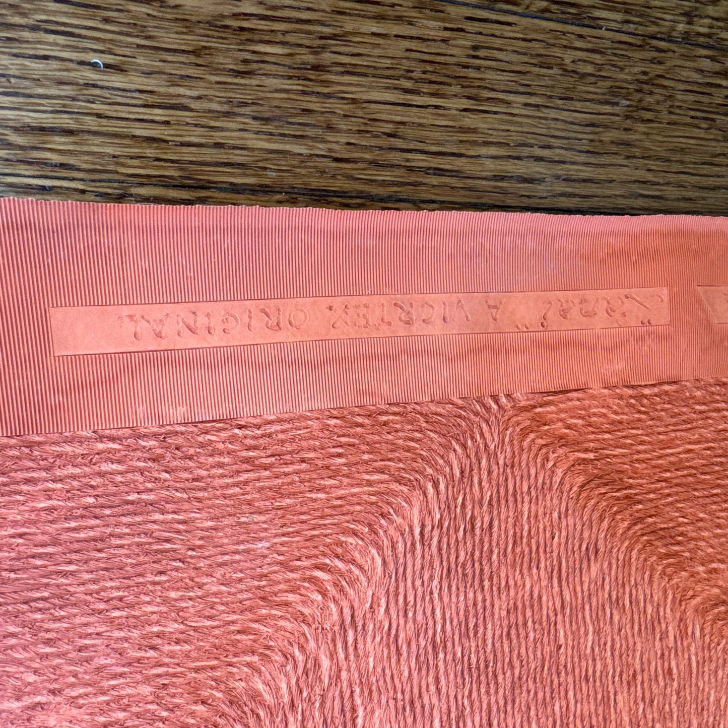 Vintage 1959 Vicrtex Deep Salmon Wallpaper Full Roll of "Lanai"