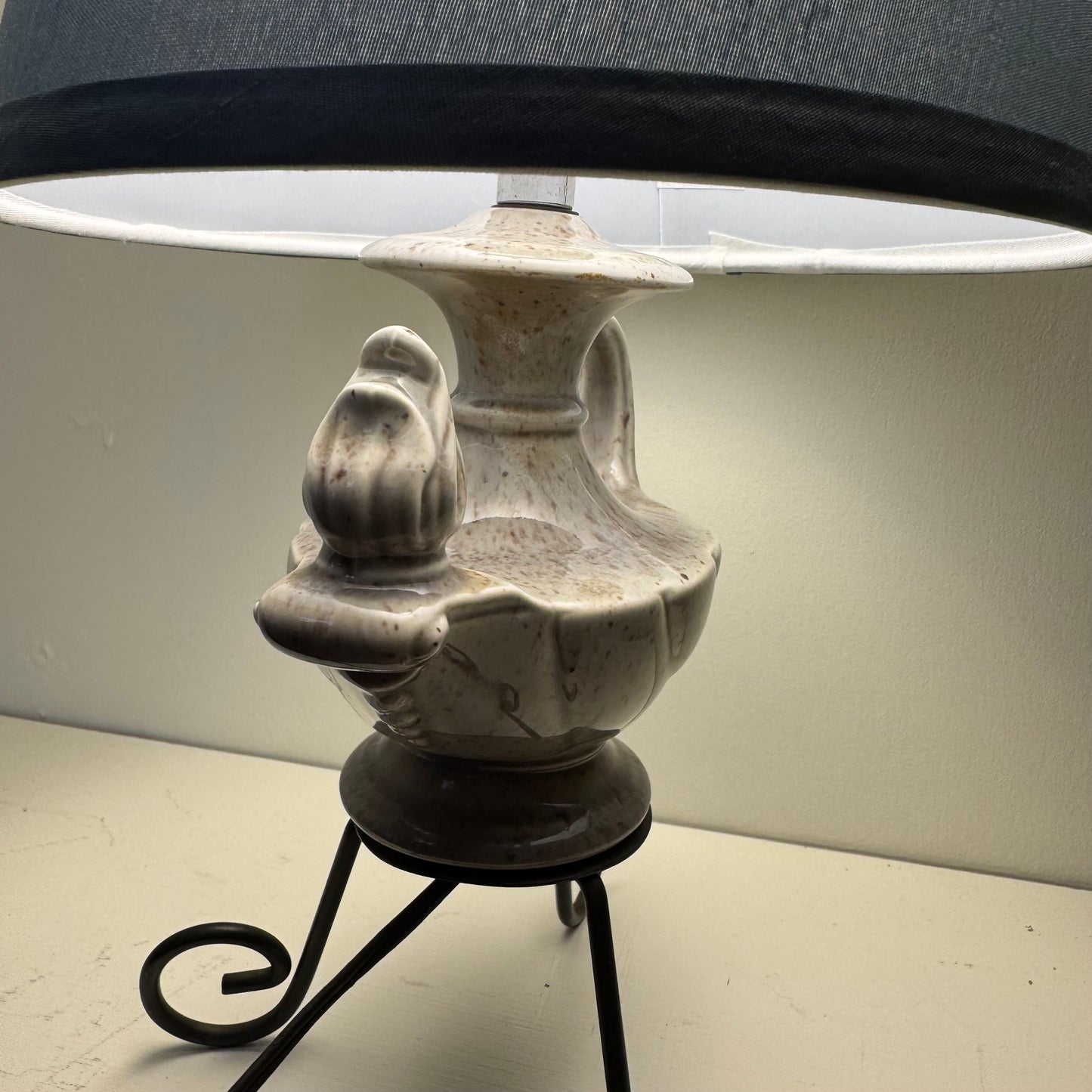 Ceramic Genie Lamp with Blue Shade