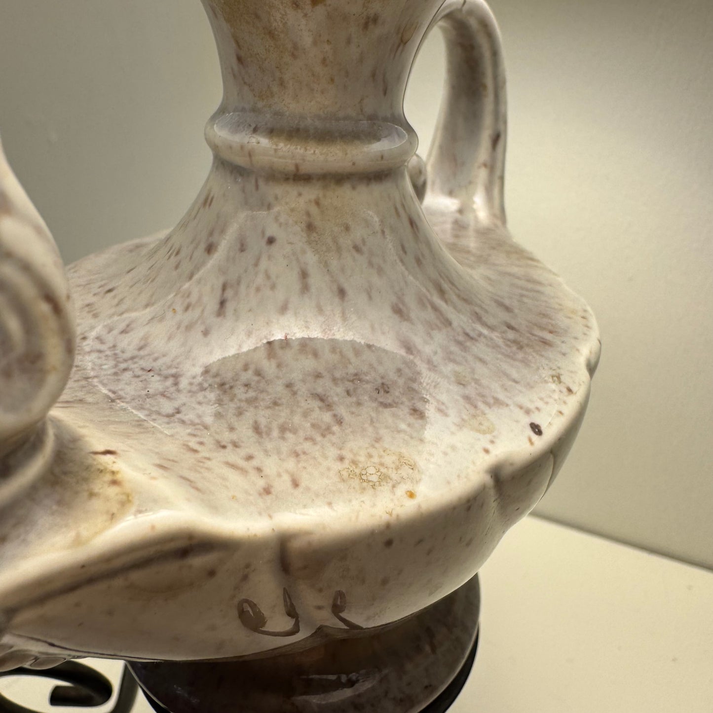 Ceramic Genie Lamp with Blue Shade