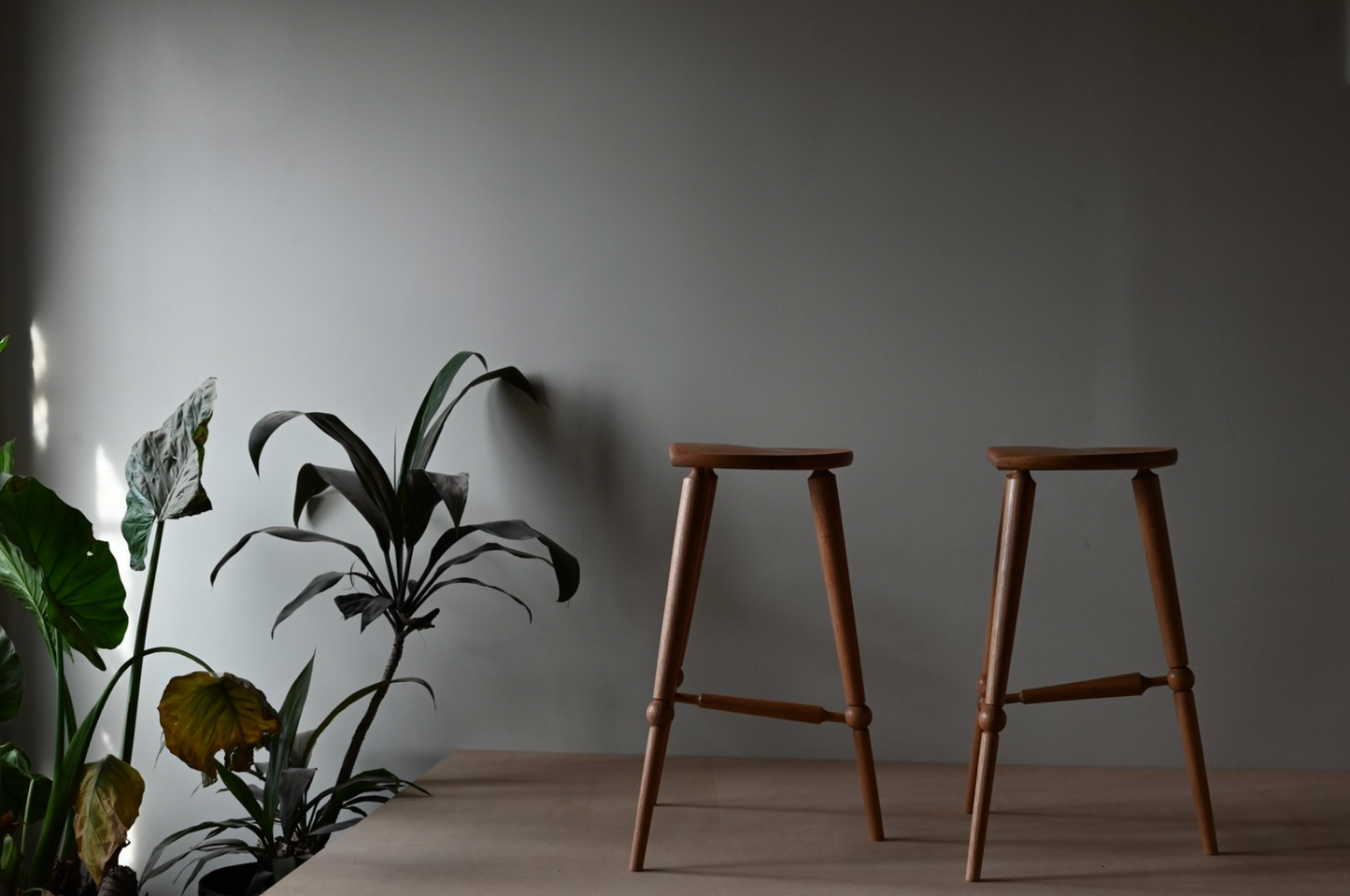 Oak Tripod Stool by Giossi & Kuhn