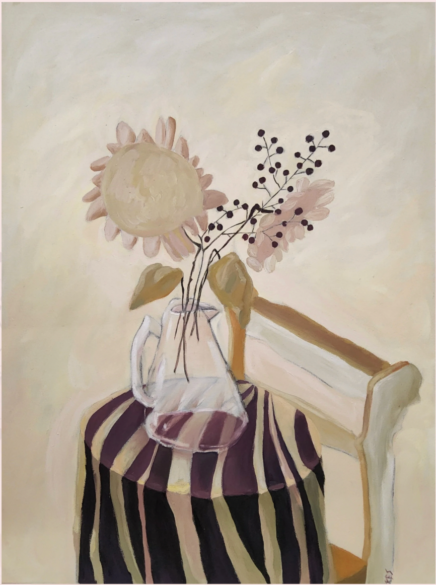 "Pale Sunflower" Oil Painting by Anahid Ypres