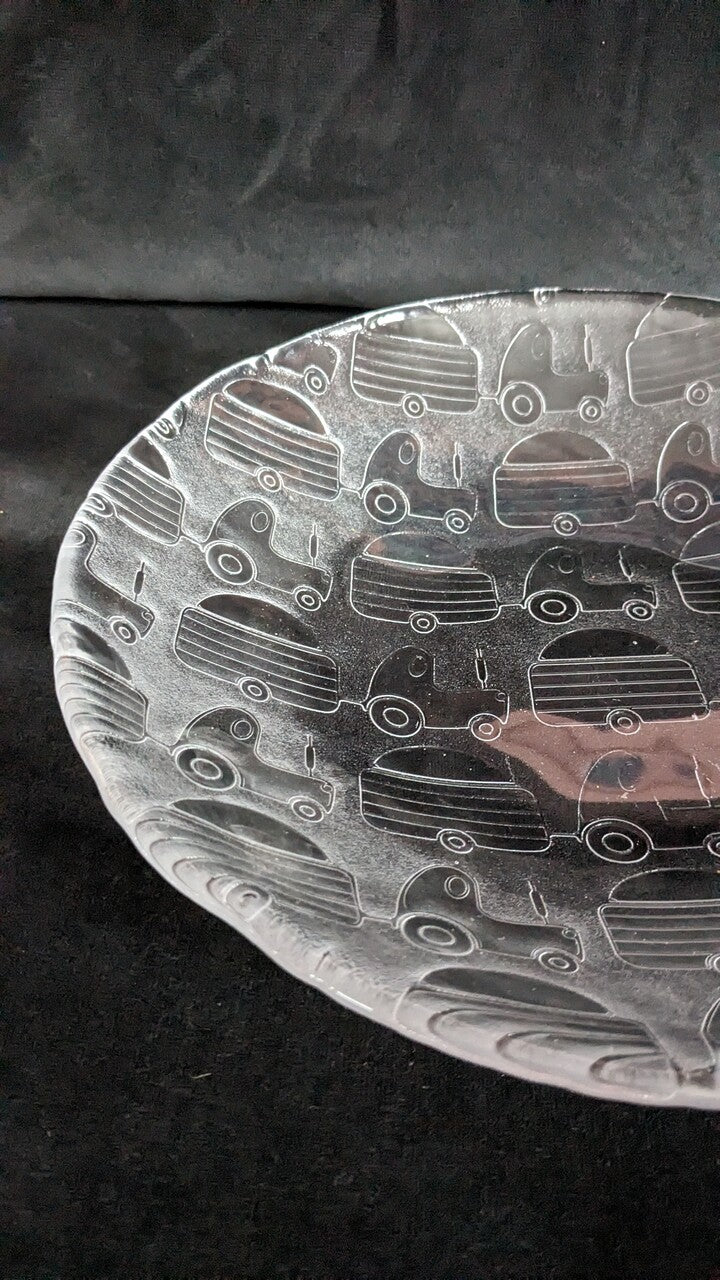 2000s Kosta Boda "Fast Food" Glass Plates by Olle Brozen - Set of 5
