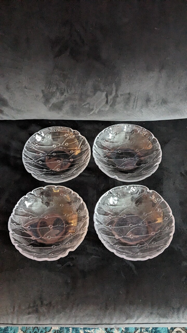2000s Kosta Boda "Fast Food" Glass Plates by Olle Brozen - Set of 5