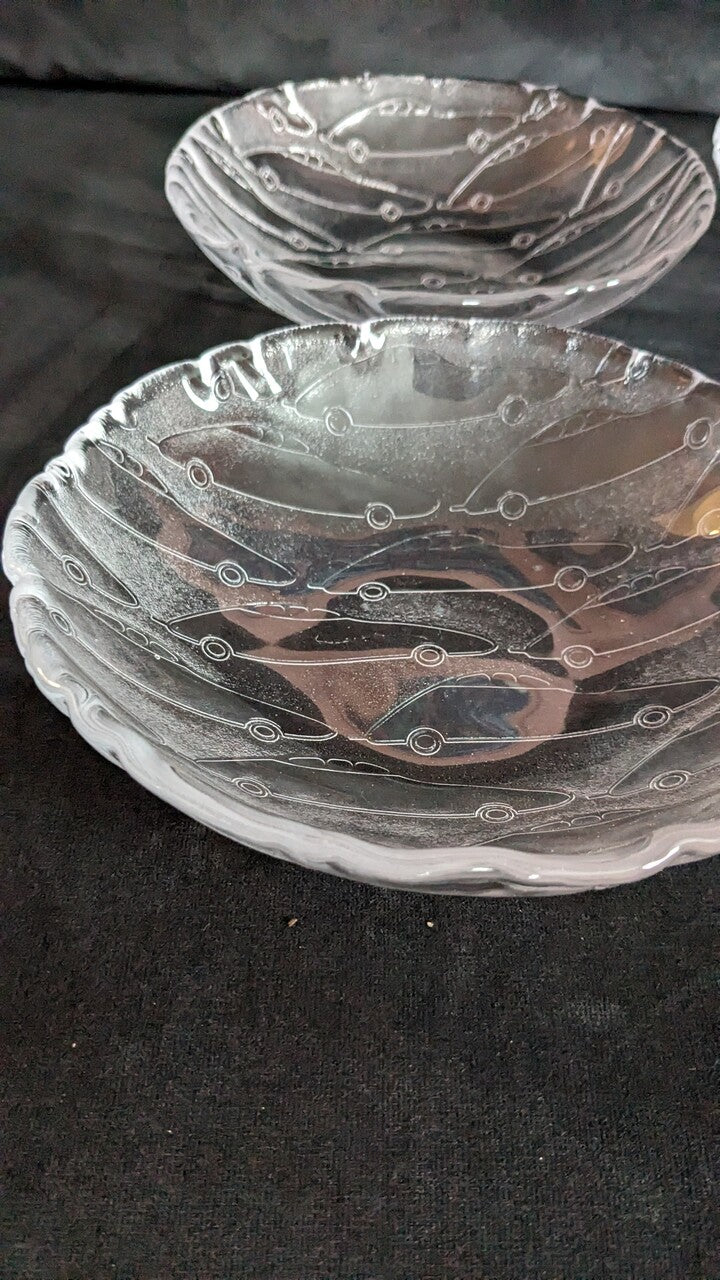 2000s Kosta Boda "Fast Food" Glass Plates by Olle Brozen - Set of 5