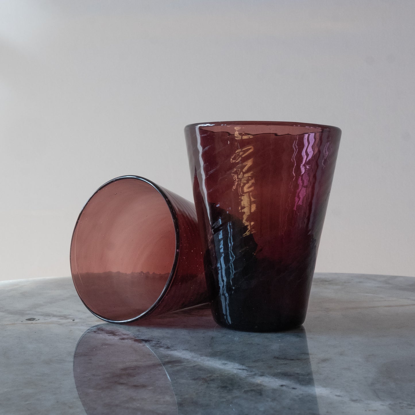 Vintage Amethyst Glass Tumblers (set of 4)