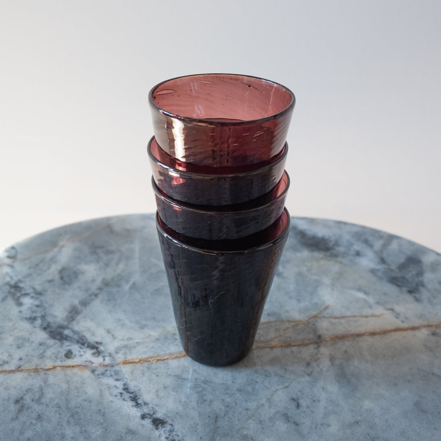Vintage Amethyst Glass Tumblers (set of 4)