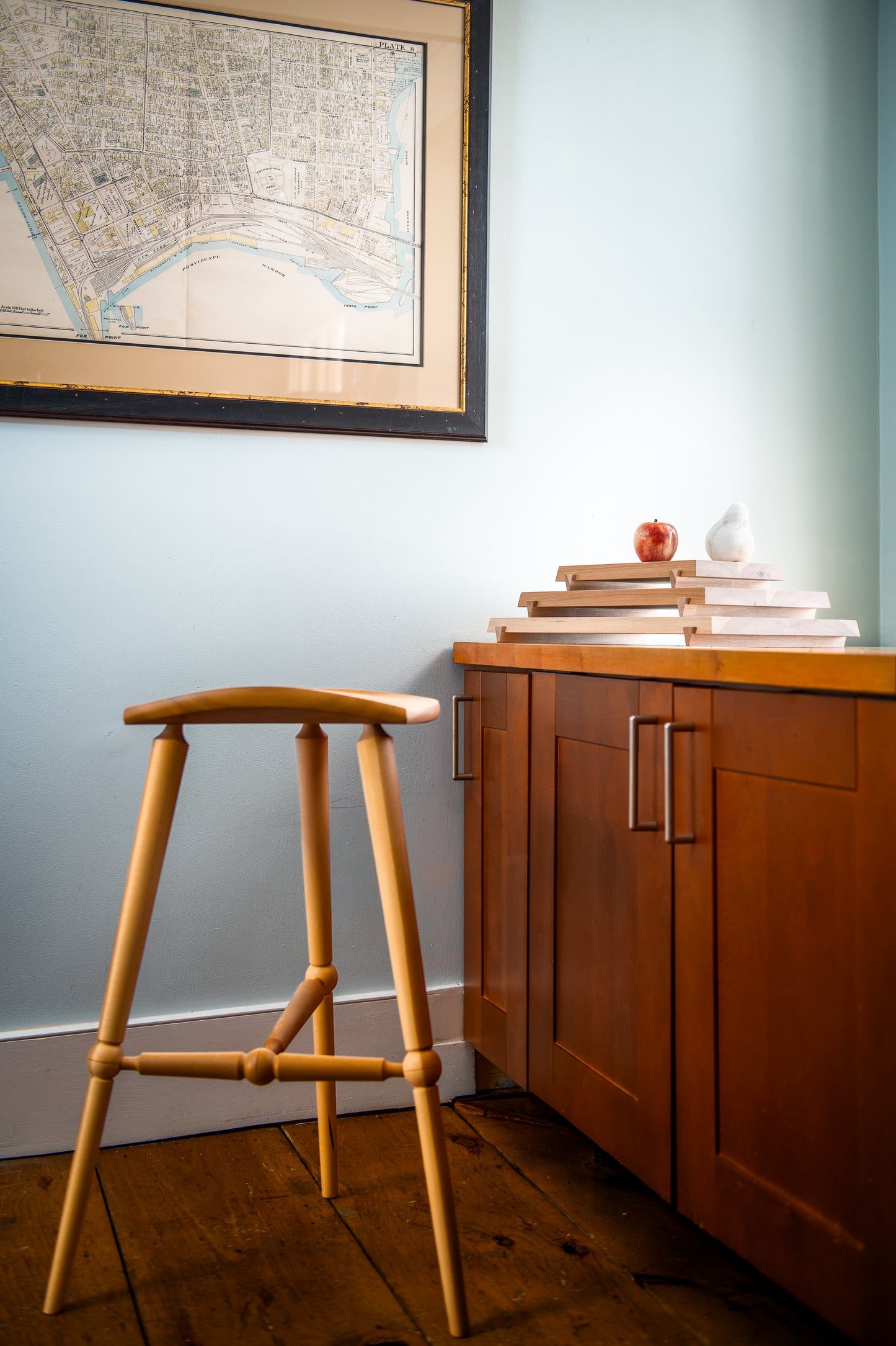Oak Tripod Stool by Giossi & Kuhn