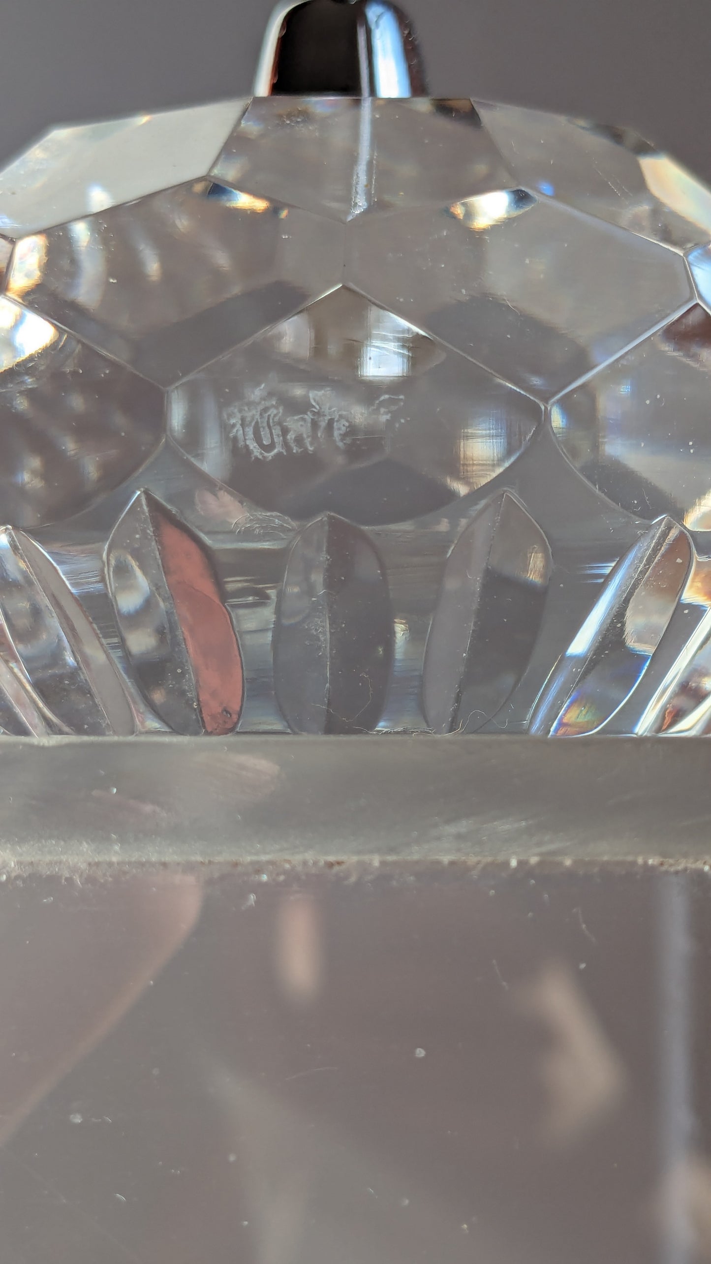 Signed Waterford Crystal Pen Holder Desk Paperweight With Pen