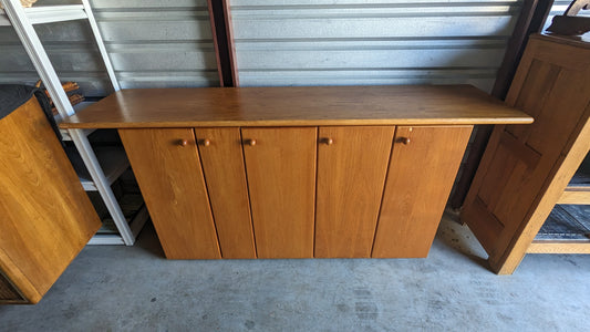 Hans J Frydendal 5 Door Mid Century 5 Door Teak Console Cabinet