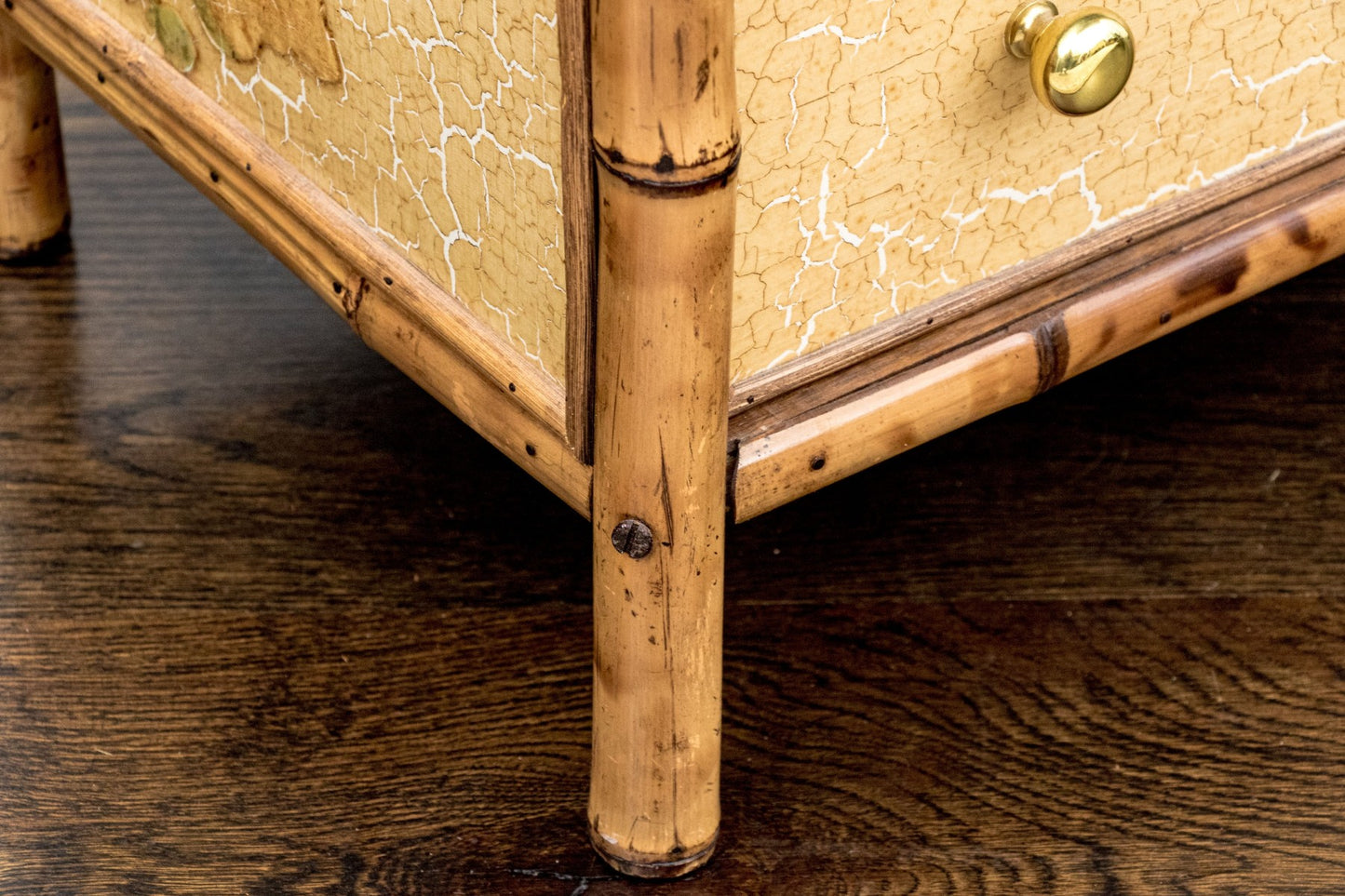 Vintage Refurbished Chinoiserie Chest of Drawers with Floral Design