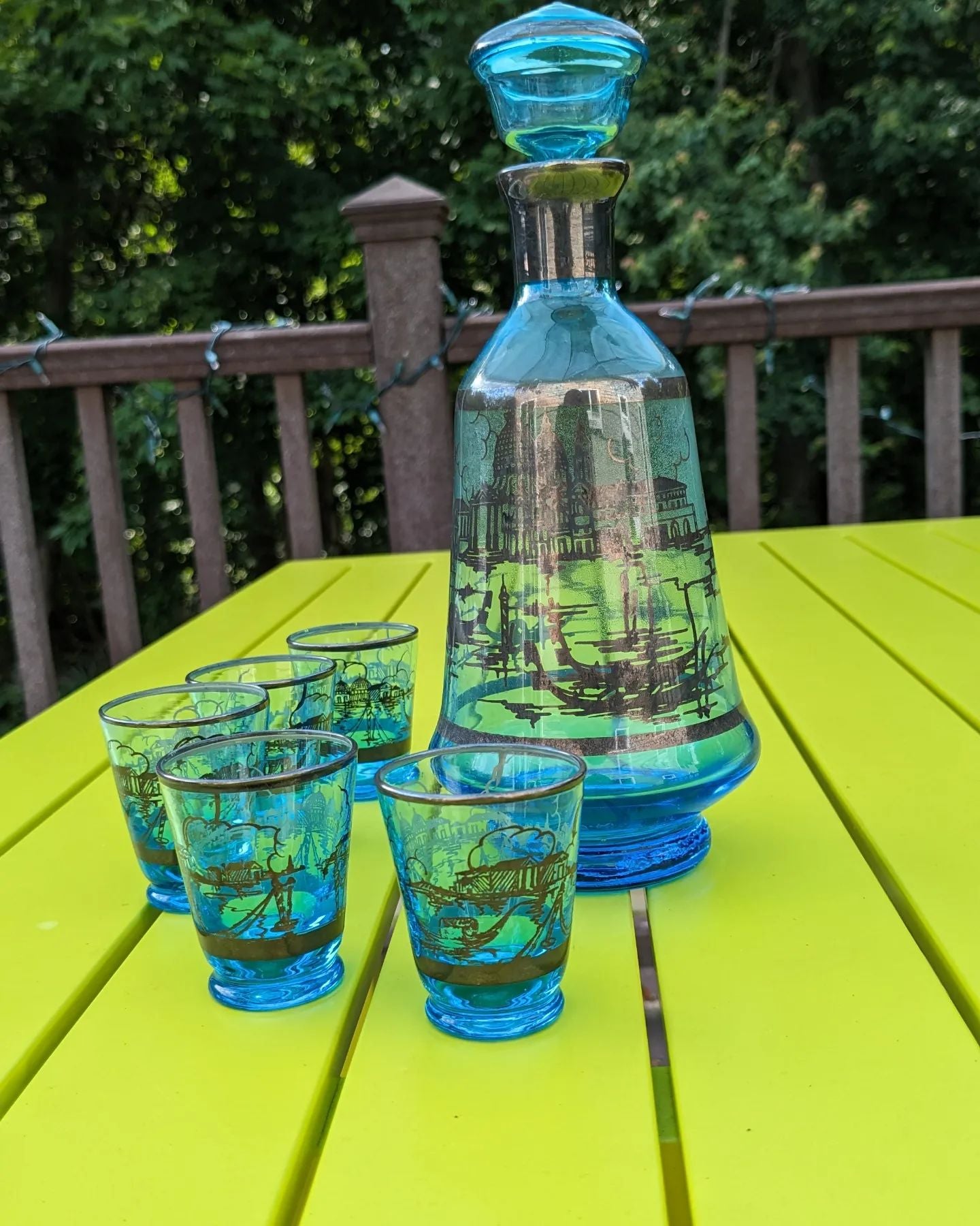 Cerulean Venetian Aperitif Decanter Set