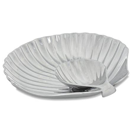 Polished Cockleshell Chip & Dip Pair