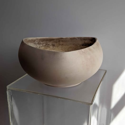 White Italian Clay Triangular Planter