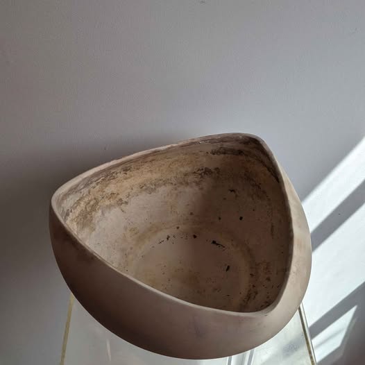 White Italian Clay Triangular Planter