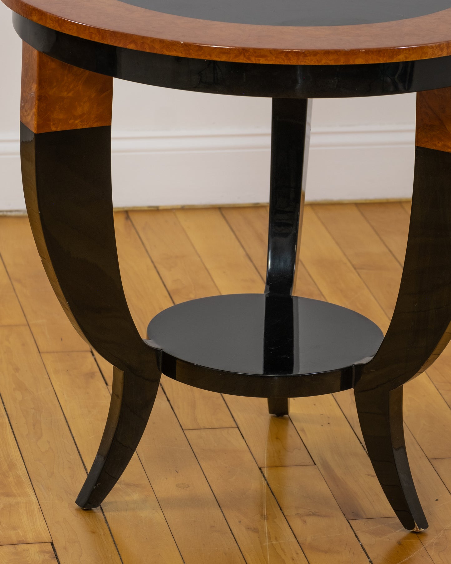 Enrique Garces 1990s Burl and Black Lacquered Columbian Table Set