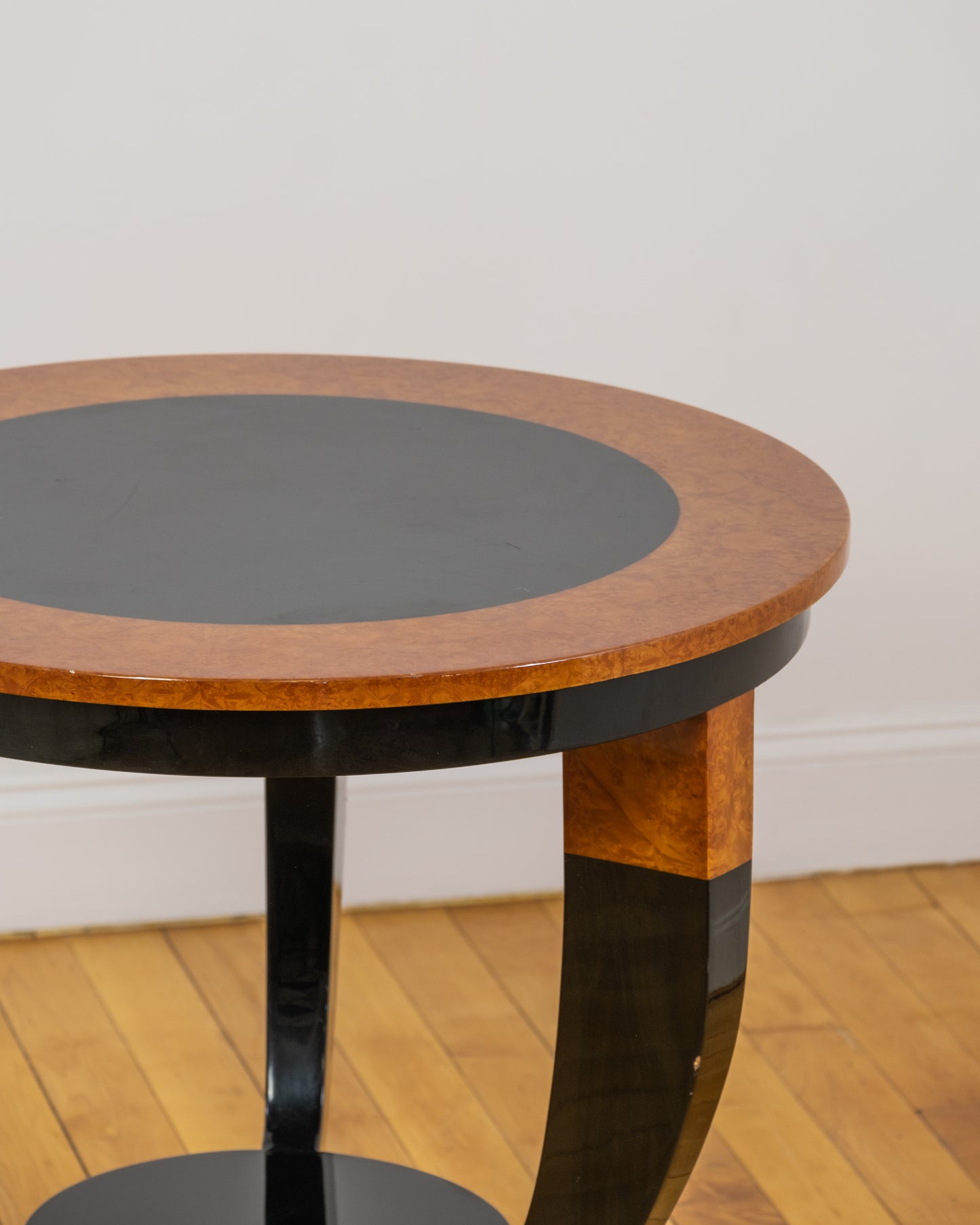 Enrique Garces 1990s Burl and Black Lacquered Columbian Table Set