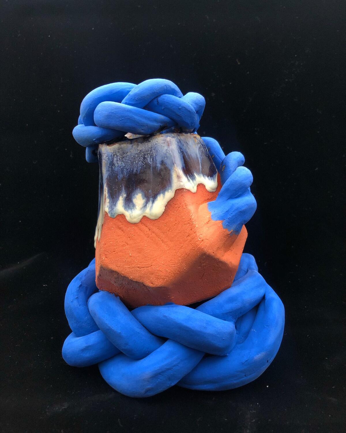 Terracotta Braided Vase #3 by Charamic