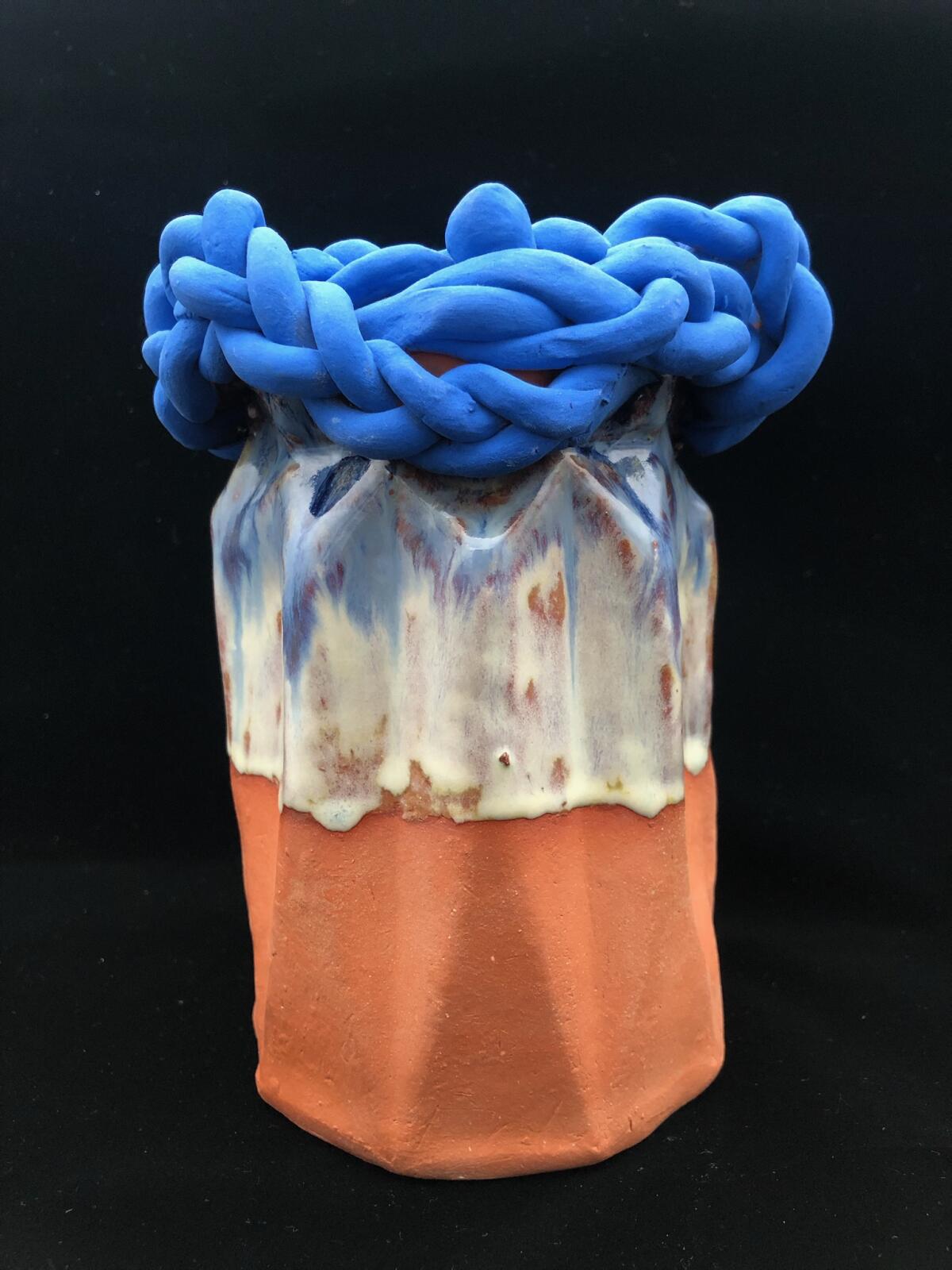 Terracotta Braided Vase #7 by Charamic