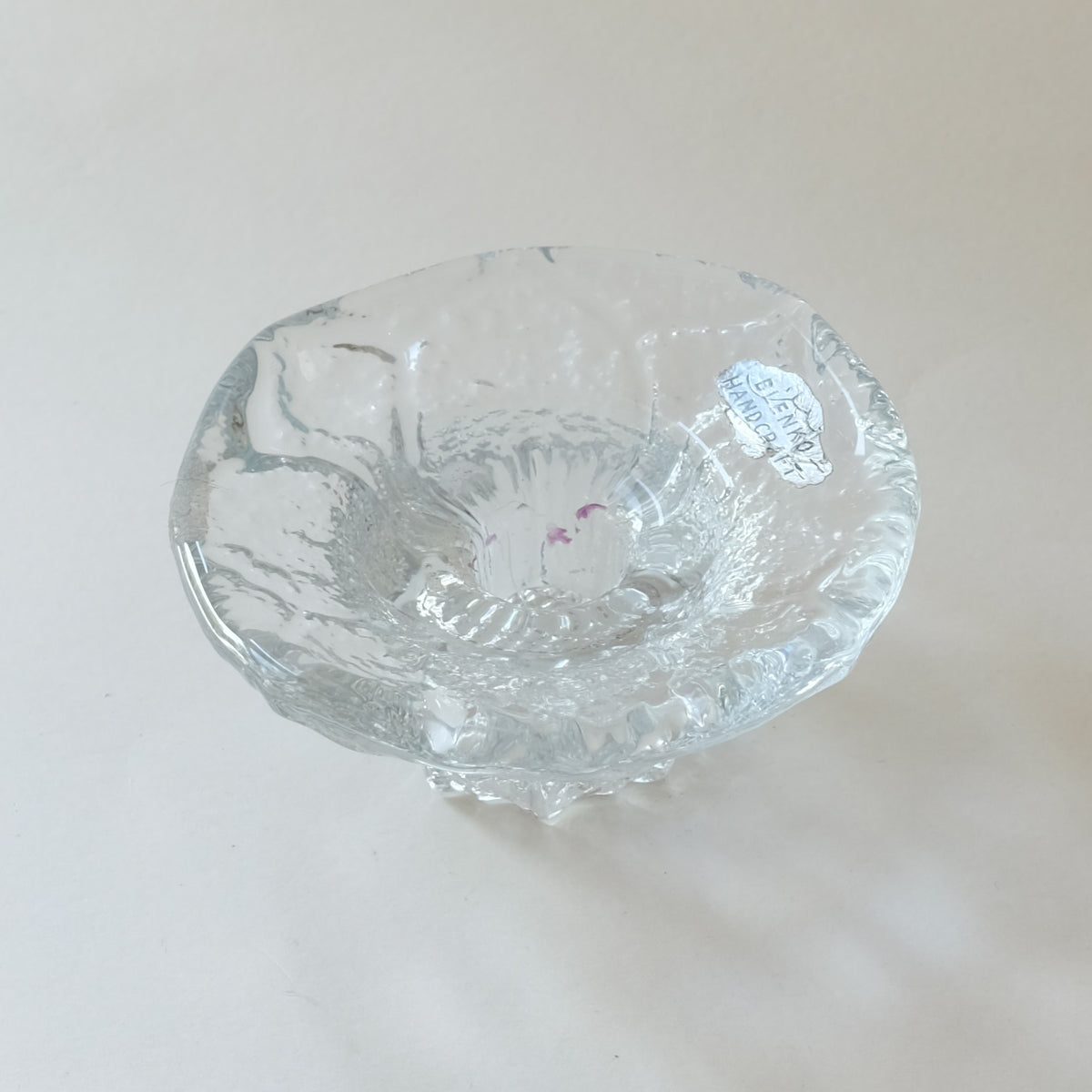Blenko Glass Sunflower Pattern Candle Holder