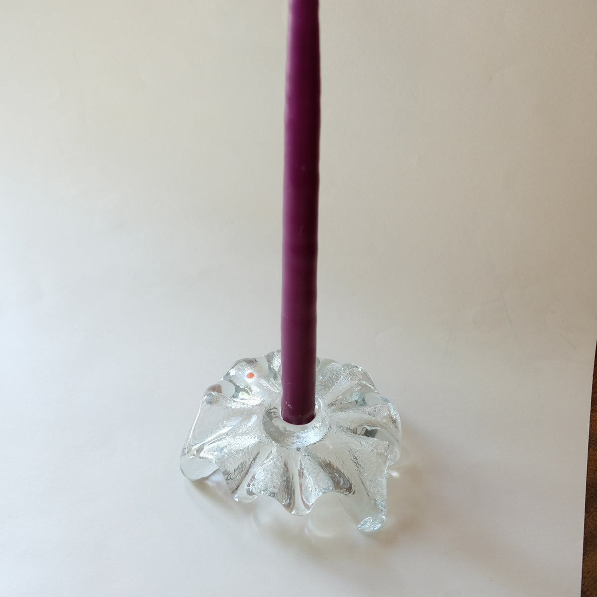 Blenko Glass Ice Floe Tri-Footed Candle Holder