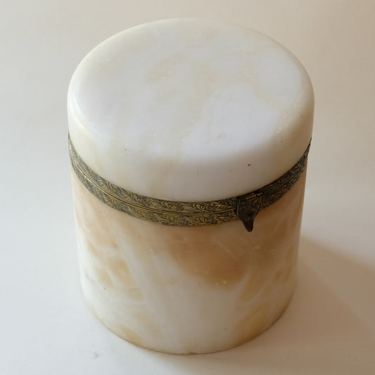 Italian Marble and Brass Lidded Jar