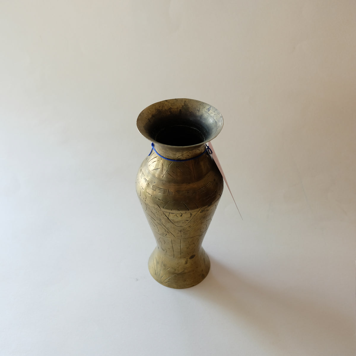 Brass Vase with Etching