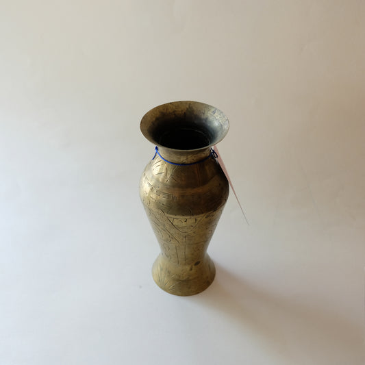 Brass Vase with Etching