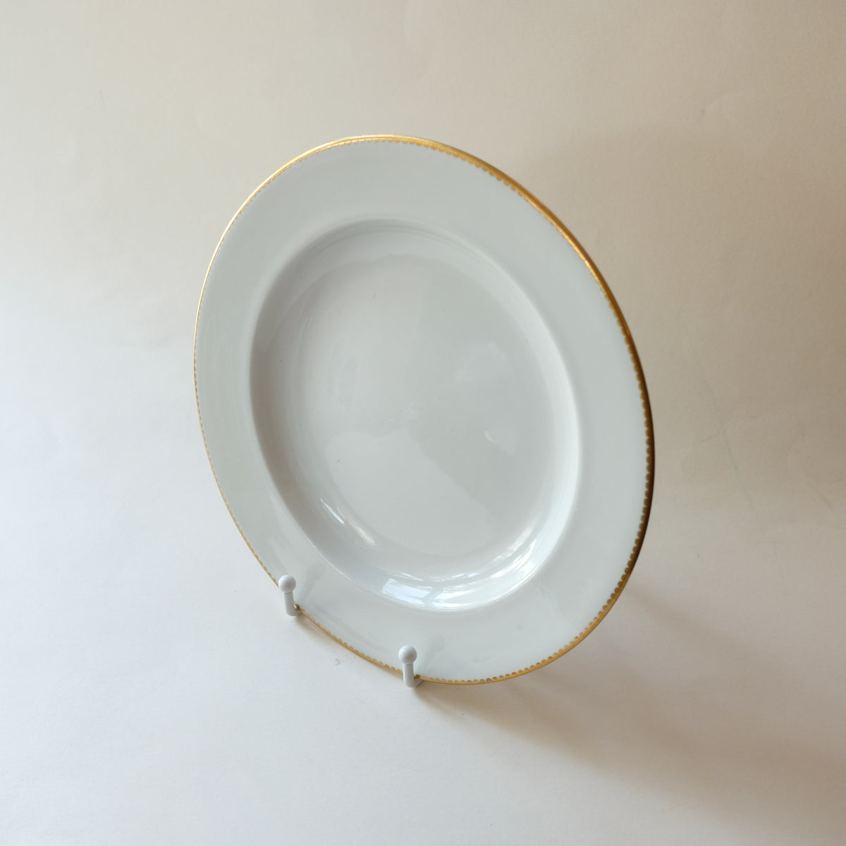 Set of Ten White and Gold English Plates