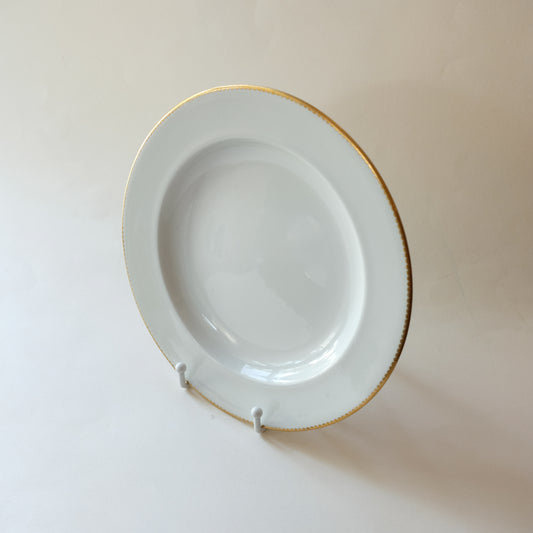 Set of Ten White and Gold English Plates