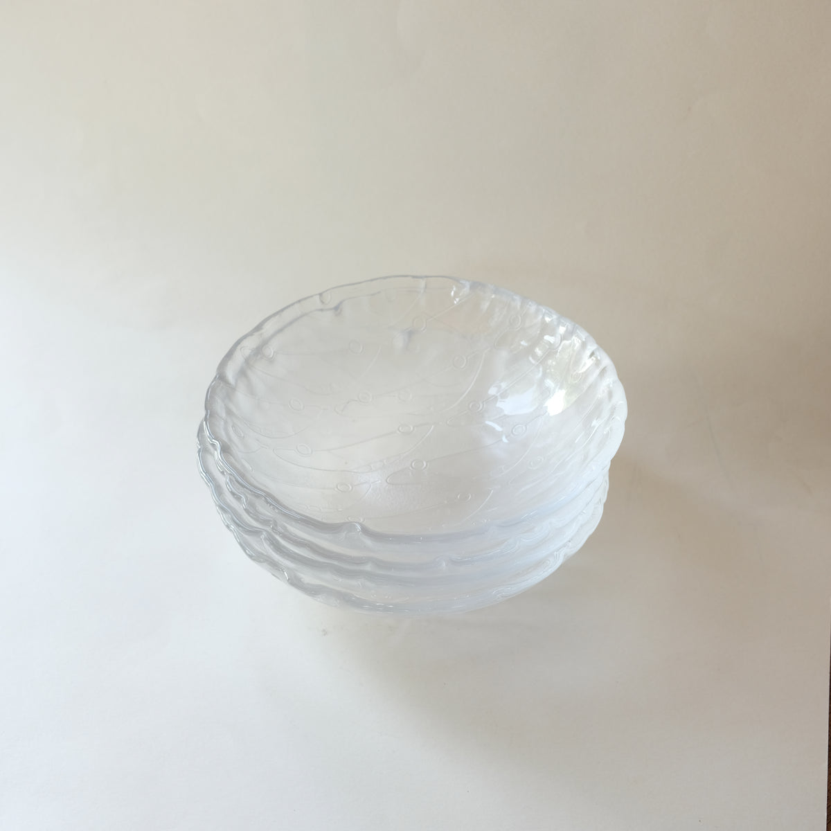 2000s Kosta Boda "Fast Food" Glass Plates by Olle Brozen - Set of 5