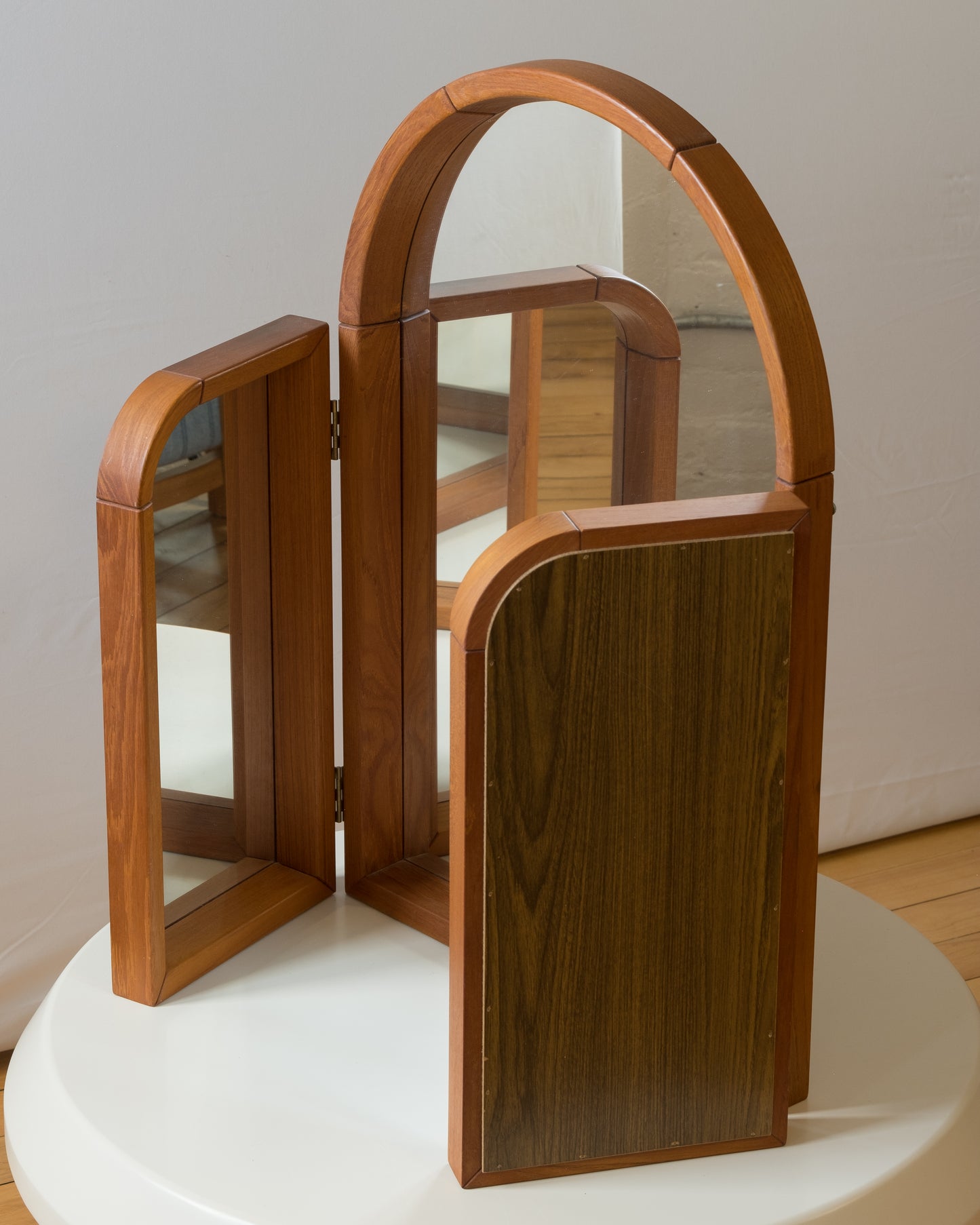 Vintage Danish Teak Trifold Mirror