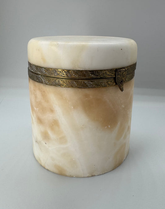 Italian Marble and Brass Lidded Jar