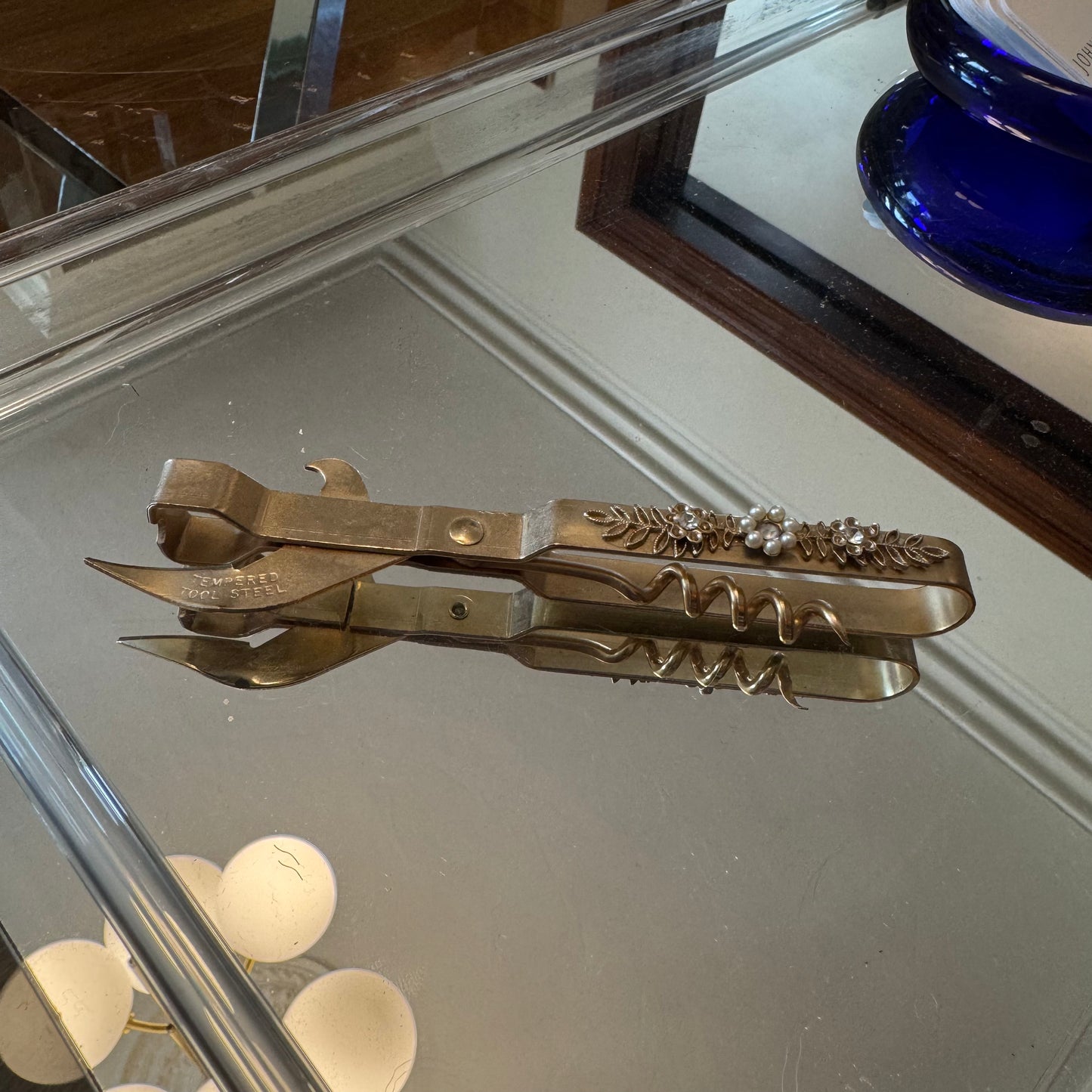 Floral and Pearl Beaded Cork Screw