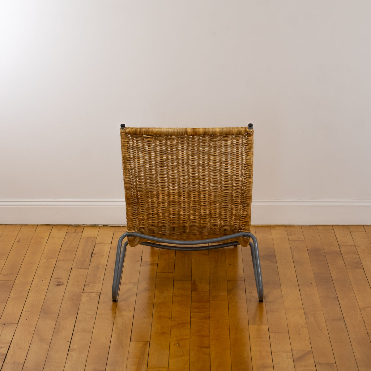 Vintage Karl Malmvall for IKEA Karlslund Woven Rattan Wave Chaise
