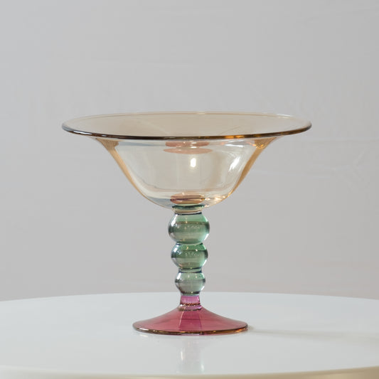 Multicolor Graduated Glass Pedestal Bowl