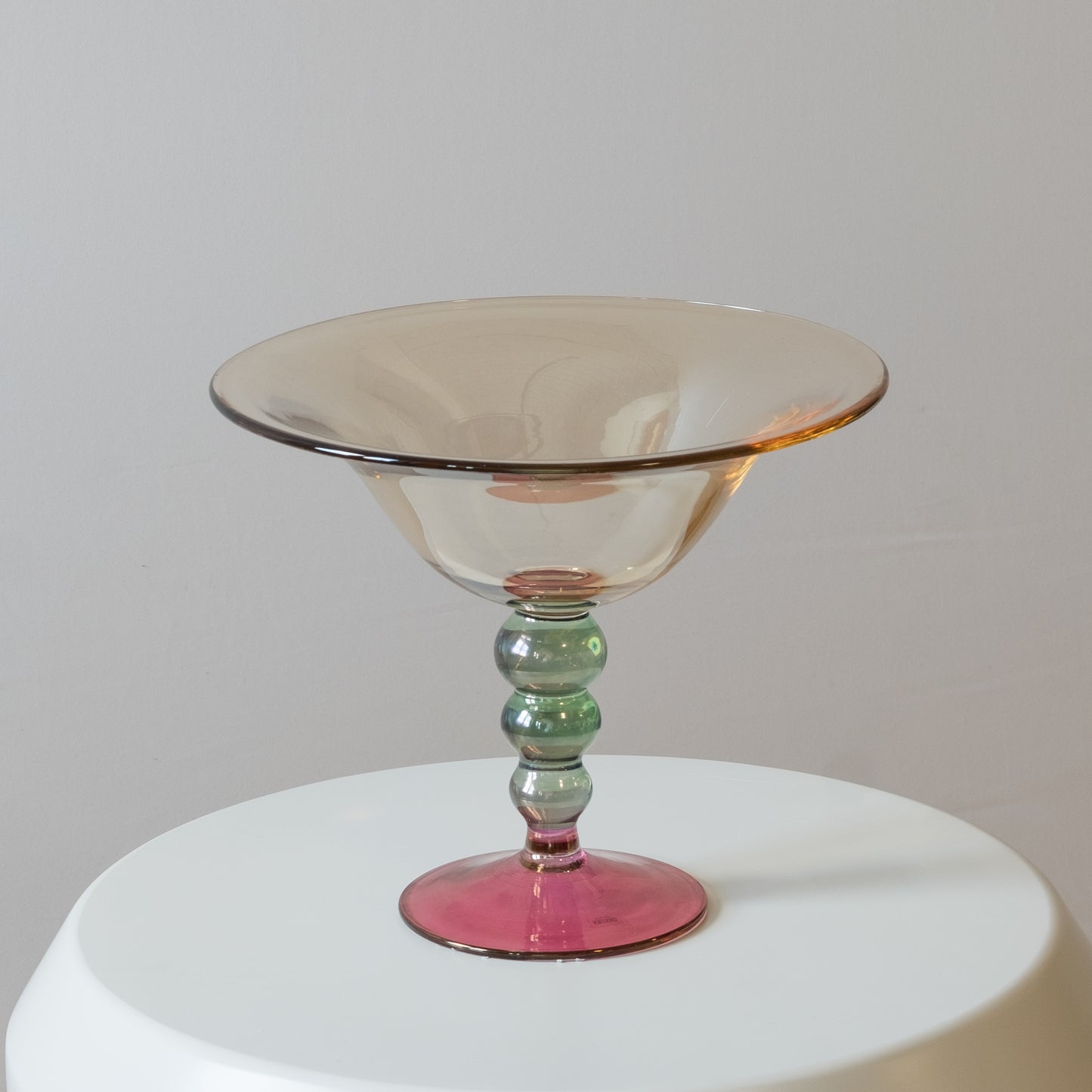Multicolor Graduated Glass Pedestal Bowl