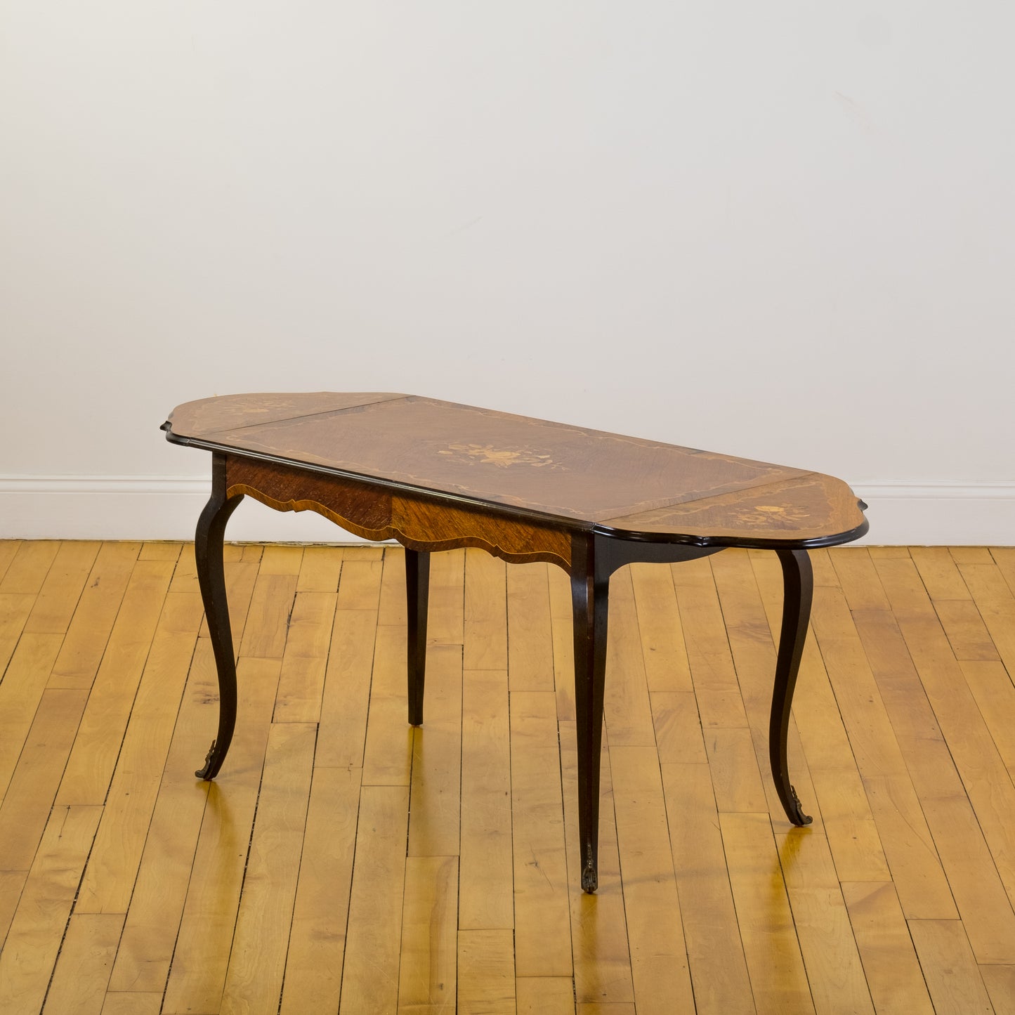 French Marquetry Louis XV Style Fruitwood Coffee Table