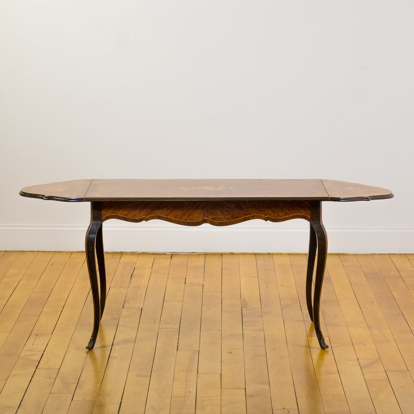 French Marquetry Louis XV Style Fruitwood Coffee Table