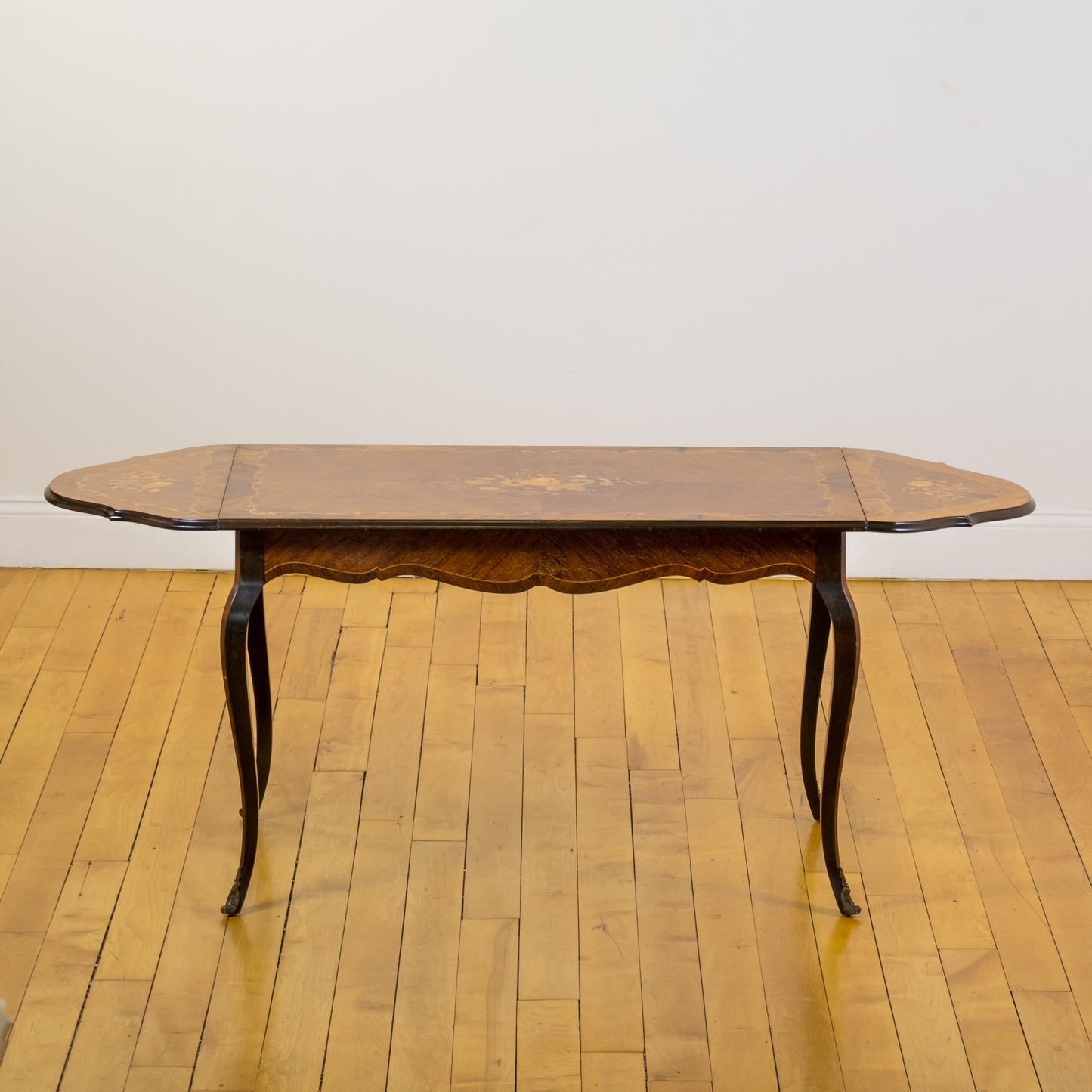 French Marquetry Louis XV Style Fruitwood Coffee Table