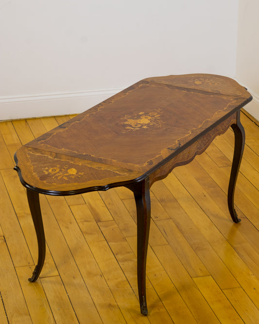French Marquetry Louis XV Style Fruitwood Coffee Table
