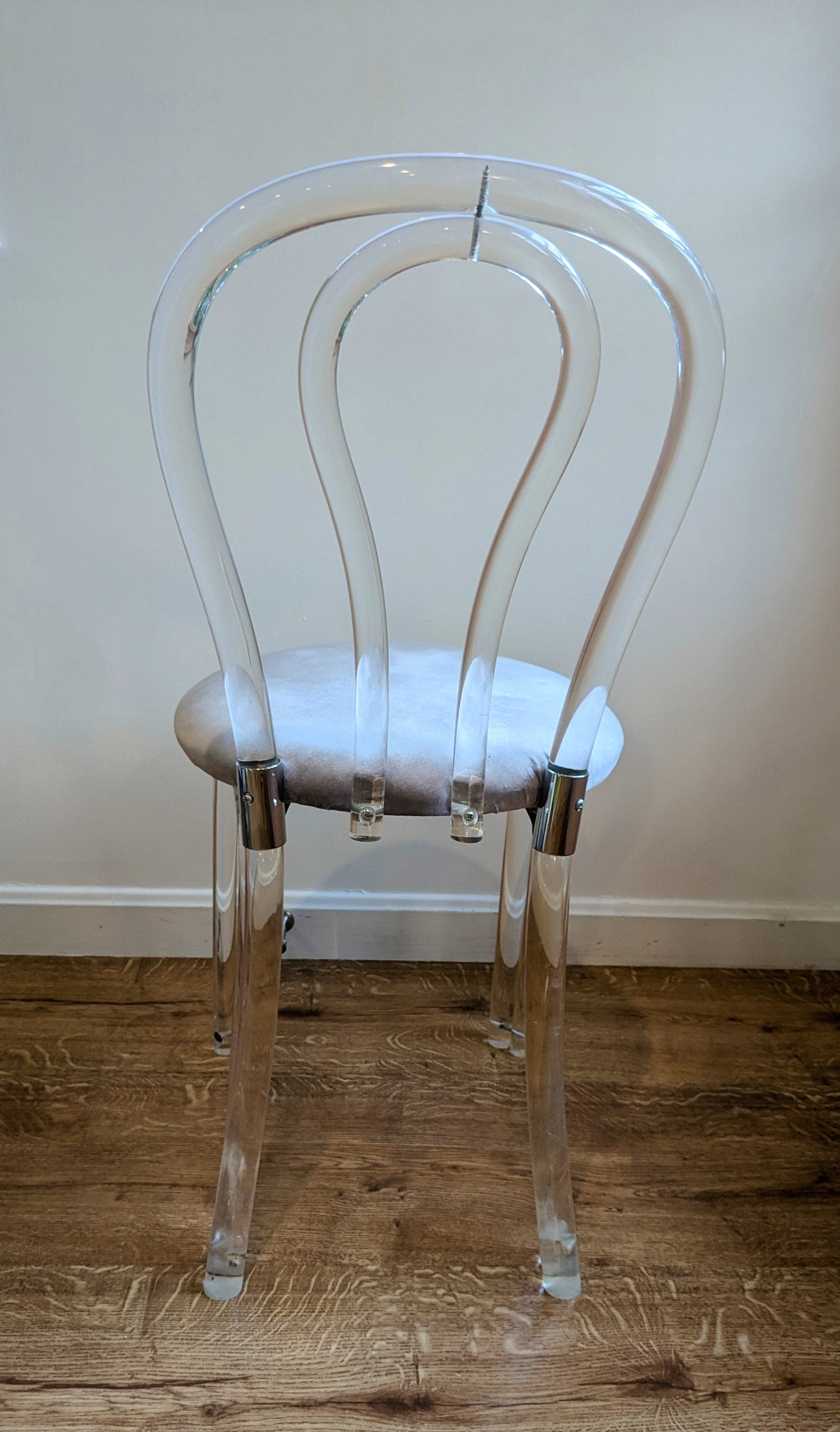 Lucite Bistro Chairs with Velvet Seat