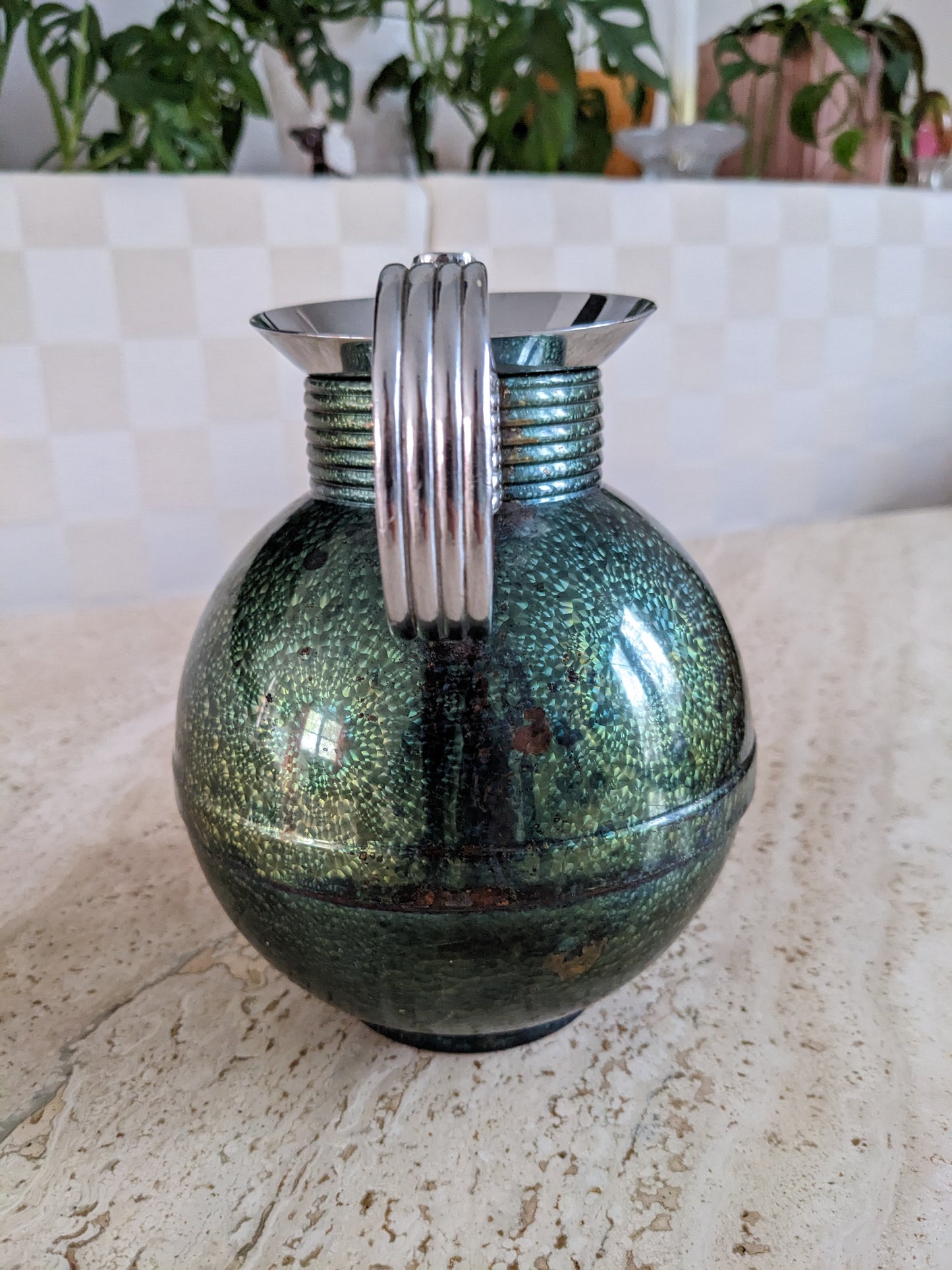 1930s Holographic Machine Age Coffee Carafe