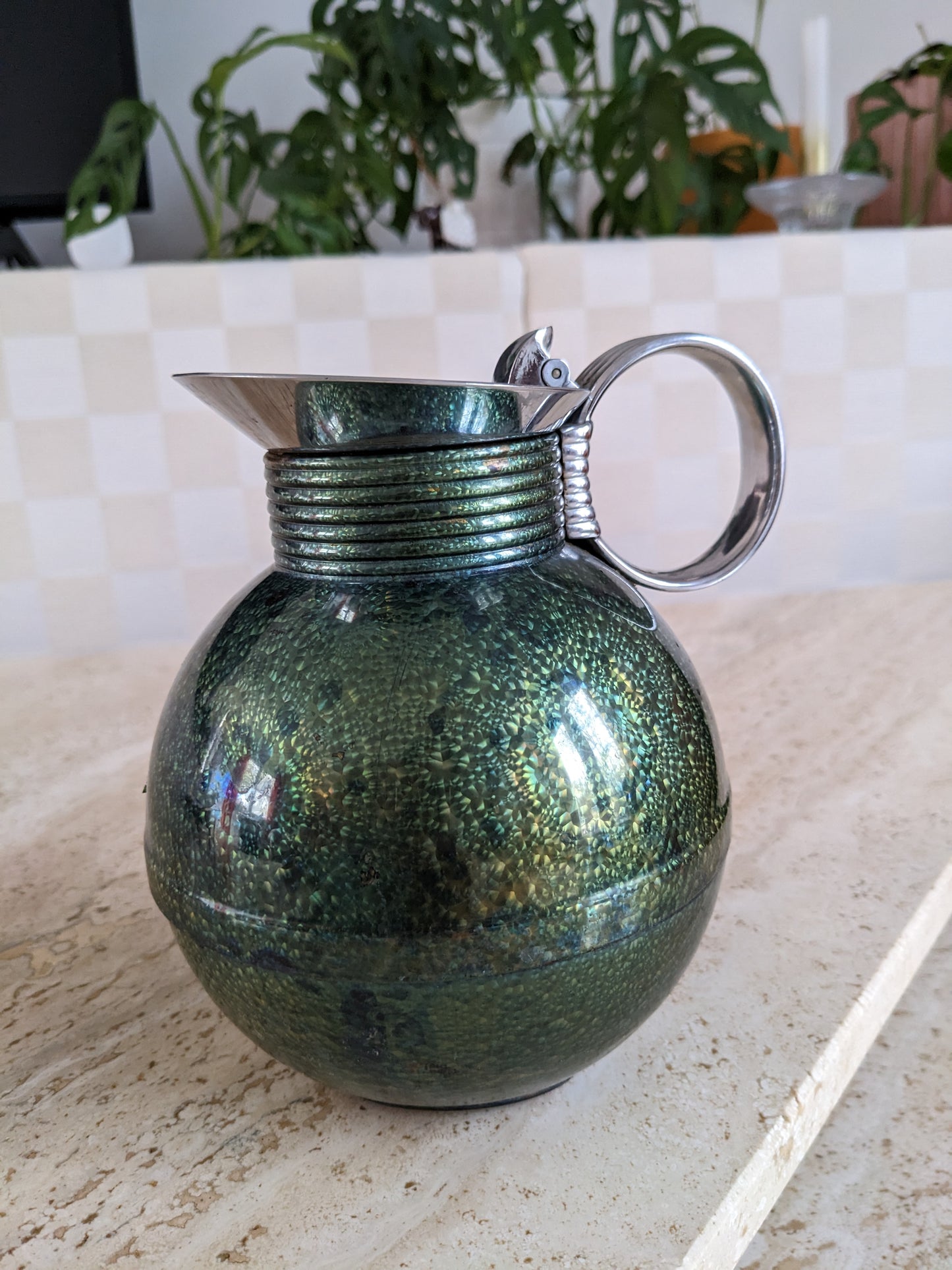 1930s Holographic Machine Age Coffee Carafe
